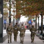 Aftermath of shooting of two National Guard members, in Washington