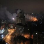 Aftermath of a Russian missile and drone attack in Kyiv