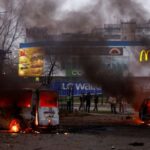 Aftermath of a Russian missile and drone attack, in Kyiv