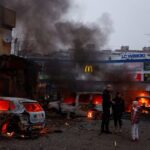 Aftermath of a Russian missile and drone attack, in Kyiv