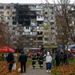 Aftermath of a Russian missile and drone attack in Kyiv