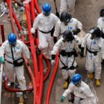 Aftermath of a deadly fire at the Wang Fuk Court