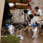 Aftermath of a deadly fire at the Wang Fuk Court