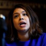 MP Tulip Siddiq attends a news conference in London
