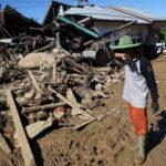 Area hit by flash floods in Palembayan, Agam, West Sumatra