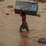 Area hit by flash floods in Padang, West Sumatra