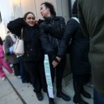 Supporters of Luigi Mangione gather outside Manhattan Criminal Court, in