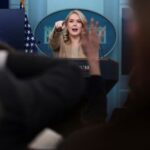 White House Press Secretary Karoline Leavitt holds a press briefing