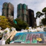 Aftermath of a deadly fire at the Wang Fuk Court