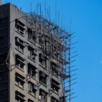 Aftermath of a deadly fire at the Wang Fuk Court