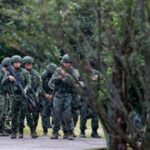 Taiwan reservists during a training session at Loung Te Industrial