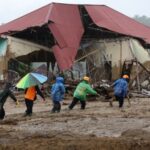 Rescue operations continue at an area hit by flash floods
