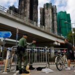 Aftermath of a deadly fire at the Wang Fuk Court