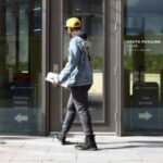 A visitor tries to enter the visa section of the