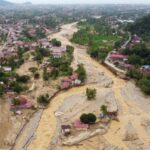 Area hit by flash floods in Padang, West Sumatra