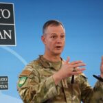 NATO Supreme Allied Commander Europe (SACEUR) General Alexus Grynkewich holds