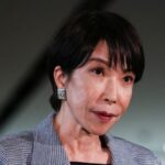 FILE PHOTO: Japan’s Prime Minister Sanae Takaichi speaks to the