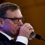 German Foreign Minister Johann Wadephul attends a press conference in