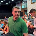 Senator Flavio Bolsonaro, Brazil’s former President Jair Bolsonaro’s son, attends