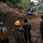 Landslides in Bulu Mario village of Sipirok in South Tapanuli,