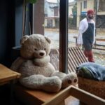 Cafe manager Melnychenko inspects his cafe in Kherson