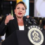 Honduran President Xiomara Castro attends an event to celebrate the