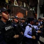 Protests outside the National Electoral Council (CNE), in Tegucigalpa