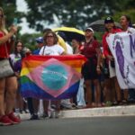 Protest against a bill that proposes reducing the sentences for