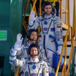 Crew board Soyuz MS-27 spacecraft at Baikonur cosmodrome