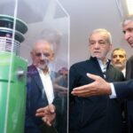FILE PHOTO: Iran’s President Masoud Pezeshkian visits Iran’s nuclear achievements
