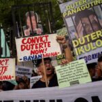 FILE PHOTO: Filipino students demand conviction, imprisonment of Duterte ahead