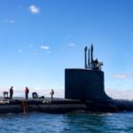 Virginia-class fast attack submarine USS Minnesota (SSN-783) off the coast