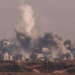 Smoke rises from North Gaza after an explosion