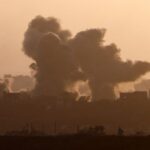 Smoke rises from North Gaza after an explosion
