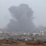 Smoke rises from North Gaza after an explosion