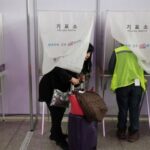 People cast early votes for the upcoming presidential election