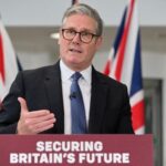 FILE PHOTO: Britain’s PM Starmer speaks during a press conference,