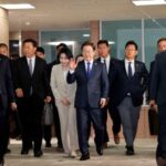 South Korea’s President-elect Lee Jae-myung waves as he leaves, in