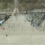 A satellite image shows destroyed TU 95 aircrafts in the