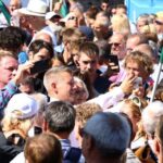 Magyar, leader of the opposition Tisza party holds a rally