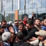 Turkey’s main opposition CHP supporters try to reach the party’s