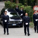 Designer Giorgio Armani’s private funeral, in Rivalta