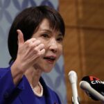 Sanae Takaichi, a veteran Japanese lawmaker, speaks at a press