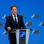 NATO Secretary General Mark Rutte attends a press conference at