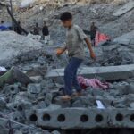 Aftermath of a deadly overnight Israeli strikes on a building