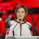 Moldovan President Maia Sandu attends a concert marking country’s Independence
