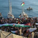 Two Global Sumud Flotilla boats depart Syros island, Greece, heading