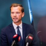Denmark’s Justice Minister Peter Hummelgaard attends a press conference at