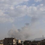 Smoke rises from the sites of Israeli airstrikes in Sanaa