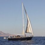 Global Sumud Flotilla boats off Crete island, Greece, heading to